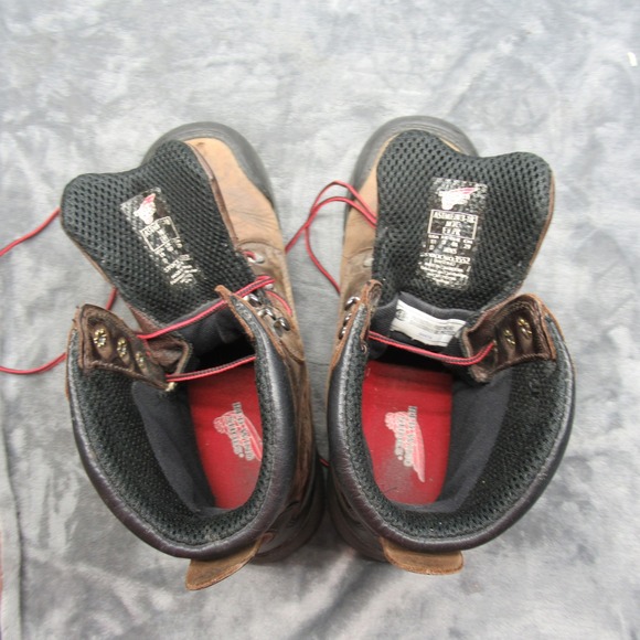 Red Wing Mens‎ Boots 11 D Brown Safety Toe Work Lace Up Traction Tred Lite 3522 main image 12